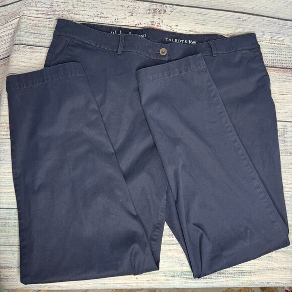 Talbots Woman Weekend Chino Pants Navy Blue Size 16W - Picture 2 of 8
